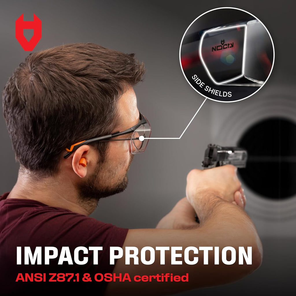 Safety Glasses Over Eyeglasses for Men and Women with Anti Scratch Lenses and Integrated Side Shields — Adjustable