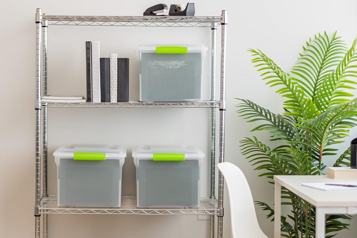4-Pack 35 Qt. File Box Organizer with Lid, Clear