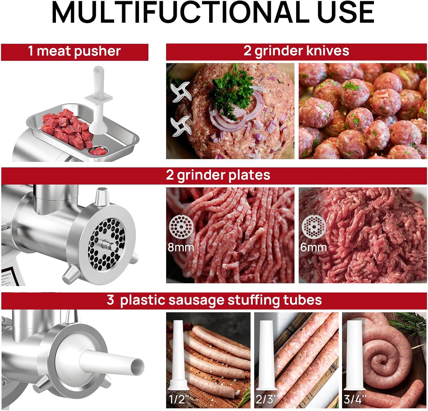 Commercial Meat Grinder #22C,1.0HP Electric Meat Grinder