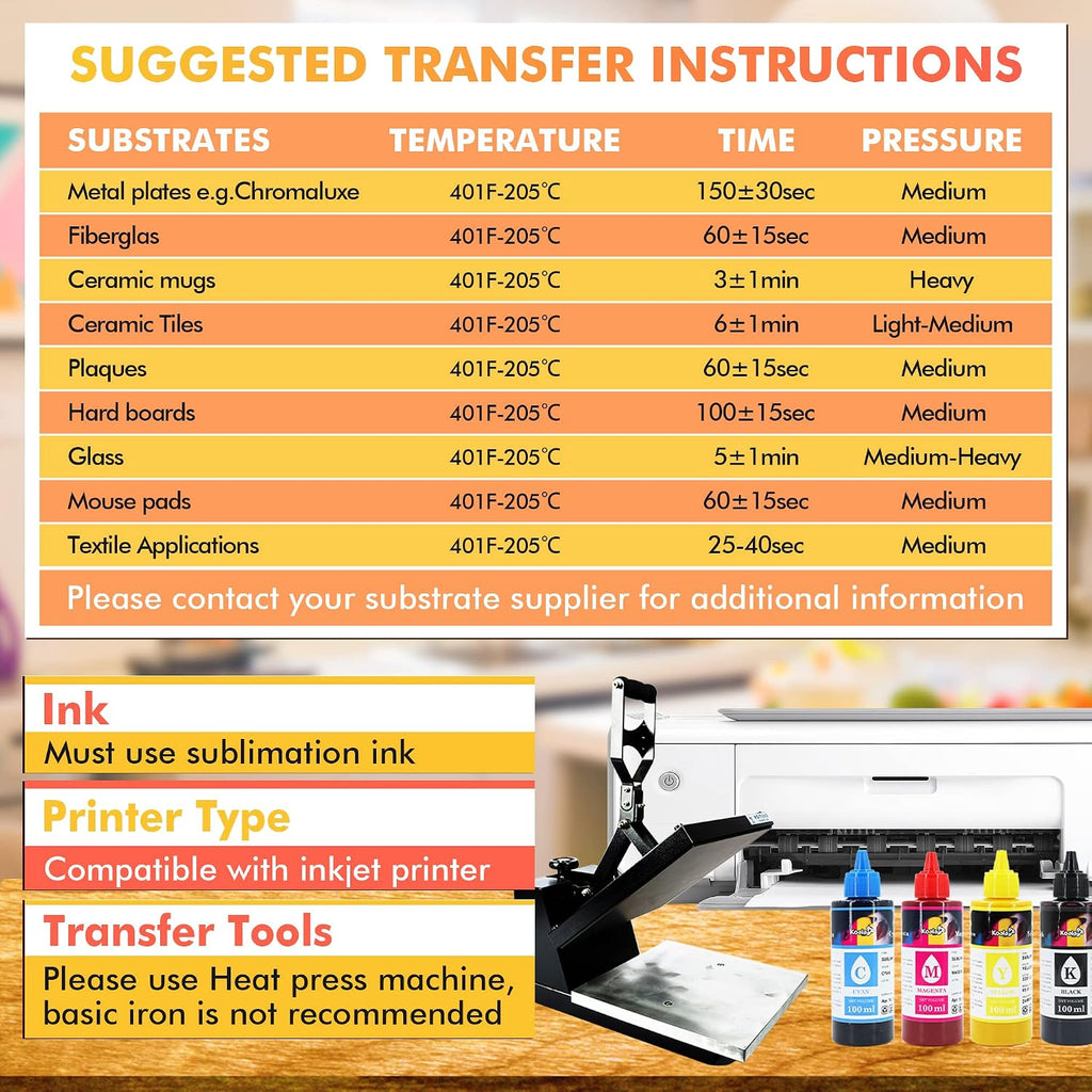 Sublimation Paper 8.5x11 Inch 100 Sheets for DIY Phone Cases Tumblers | Compatible with Inkjet Sublimation Printer