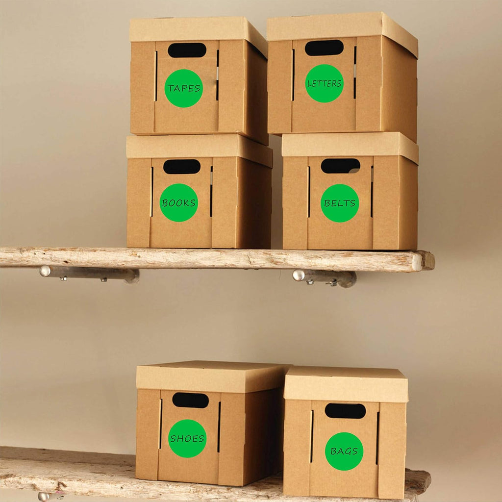 3 Inch Round Permanent Color-Code Dot Sticker, Green Color Coding Label