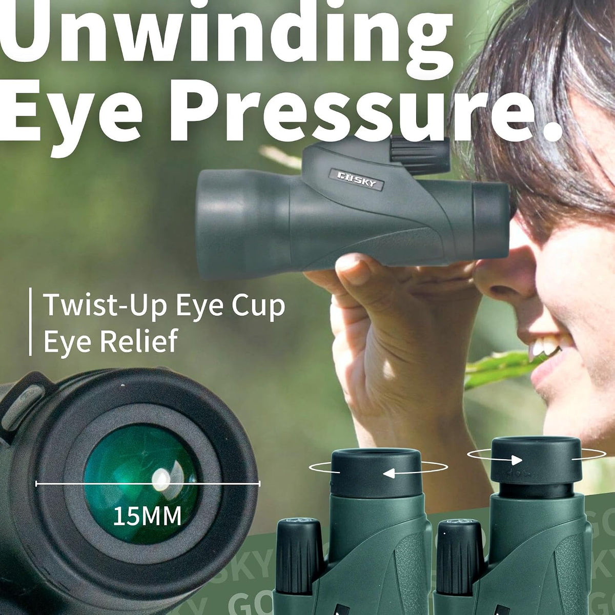 10x42 HD Binoculars for Adults (1 Pack) and Gosky Piper 12x55 Monoculars (1 Pack) with Universal Phone Adapter - High