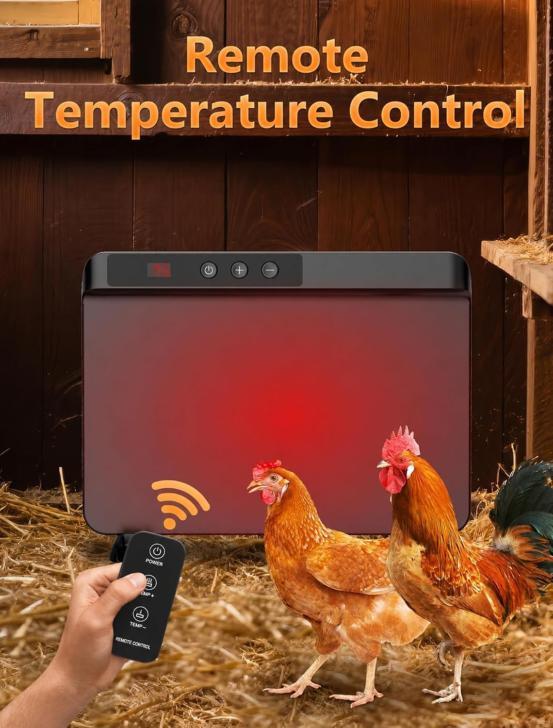200W Chicken Coop Heater Compatible with Timers & Temp Controllers