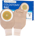 Ostomy Bags, 10Pcs One Piece Drainable Pouches, Hook and Loop Closure, Colostomy & Ileostomy Supplies, Hydrocolloid