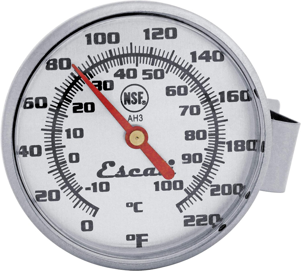 Escali AH3 NSF Certified Commercial Instant Read Large Dial Thermometer W/Clip, Silver