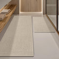 Beige Bathroom Rug Sets 2 Piece, Absorbent Bath Mat for Bathroom Non Slip Washable, Bath Room Mat Quick Dry, Thin