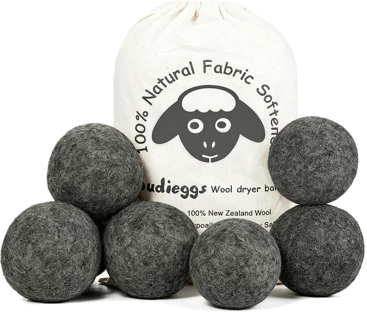 Wool Dryer Balls XL 6-Pack, 100% New Zealand Wool Handmade
