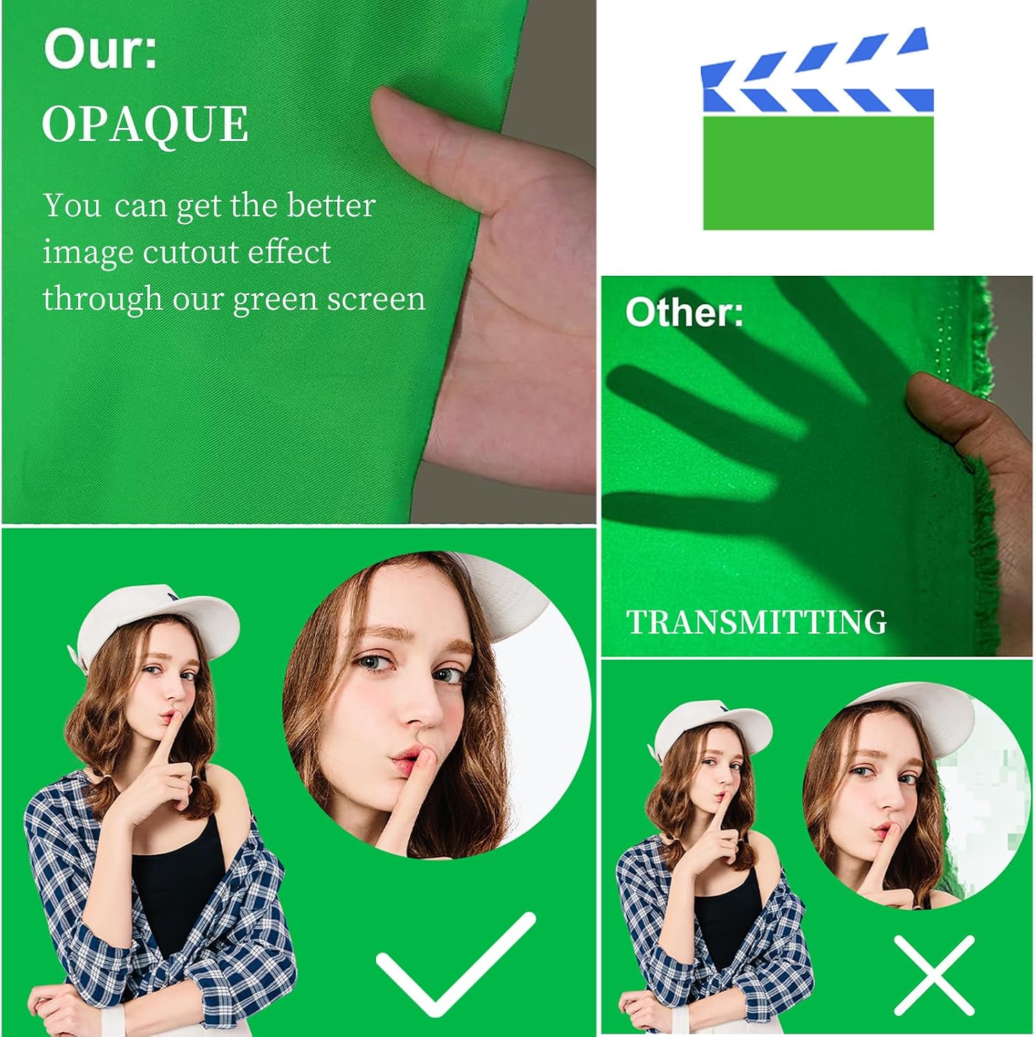 10 Ft x 20 Ft Photography Backdrop Green Screen, Green Background Non-Reflective Fabric Wrinkle Resistance Photo