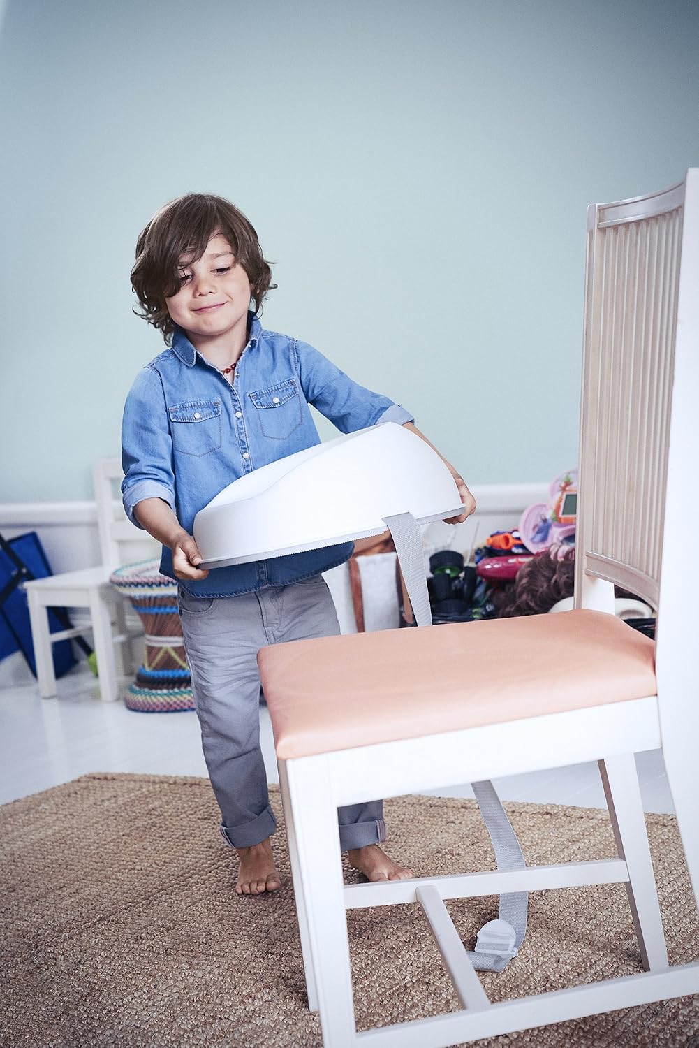 Booster Seat, White (069021US), 1 Count (Pack of 1)