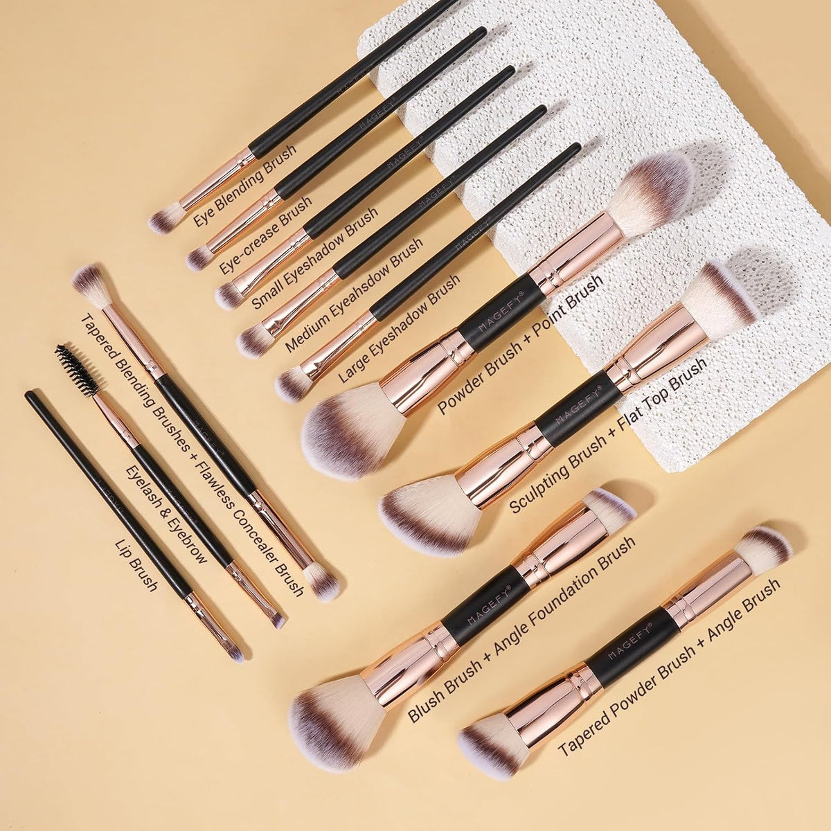 Makeup Brushes 37 Pcs Makeup Kit, Multi-functional Makeup Tool Set with Double-End Powder Blush Eyeshadows Brush Make