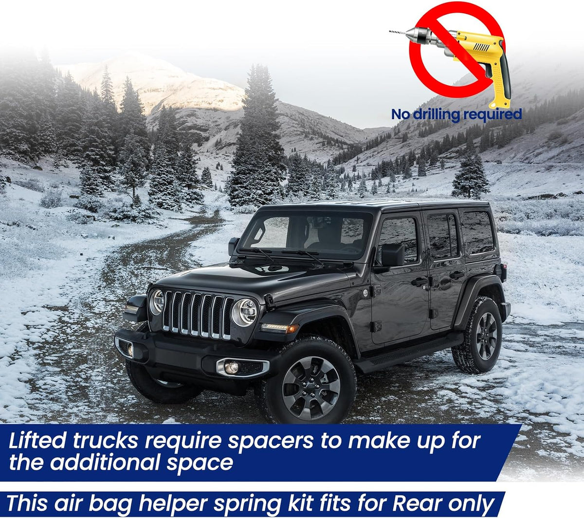 Rear Air Spring Bag Suspension Kits Fit for Jeep-p Wrangler JL 2018-2024 Rear Air Ride Helper Spring Kit Part OEM Replacement with Airlift 60829