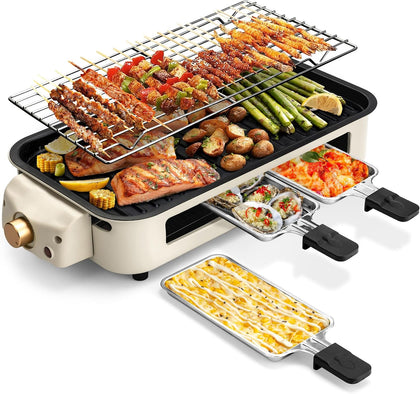 Electric Indoor Grill,2 in 1 Indoor Grills for Kitchen