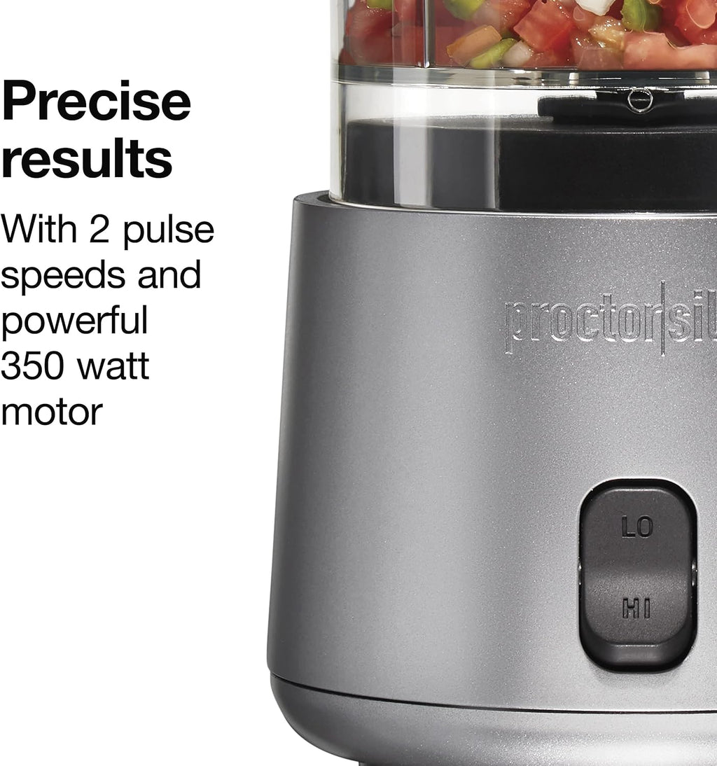 Durable Electric Vegetable Chopper & Mini Food Processor | 3.5 Cup Bowl | 2 Speeds For Chopping, Puree & Emulsify |