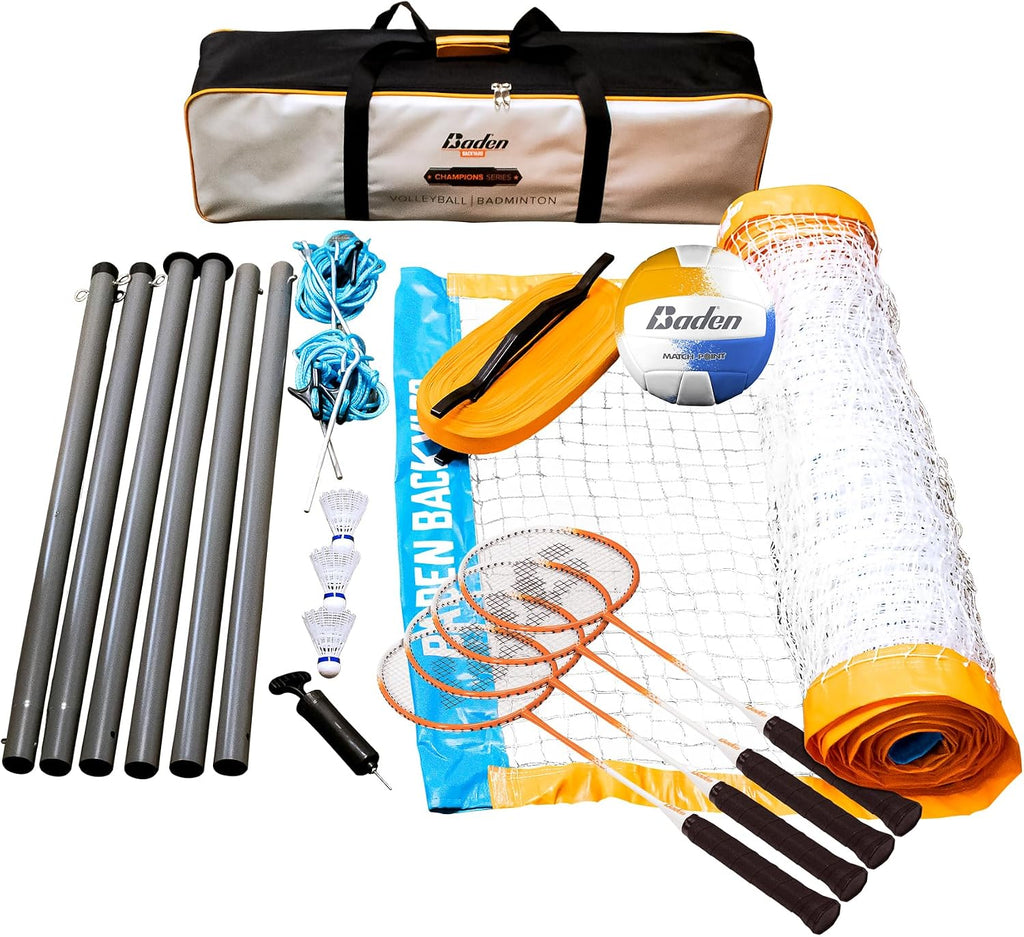 Baden Champions Volleyball Badminton Combo Set