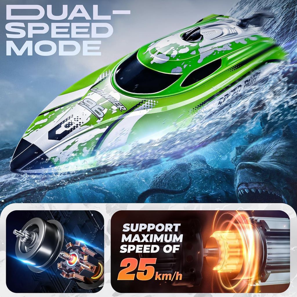 RC Boat TX126-12 Inch Remote Control Boat for Lakes and Pools | 25 KPH High Speed; Waterproof Design; 700mAh