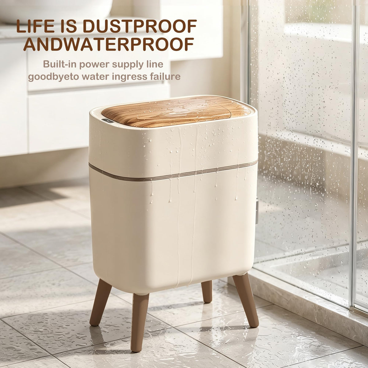 Bathroom Trash Can with Lid,2.6 Gallon /10L Motion Sensor Trash Can