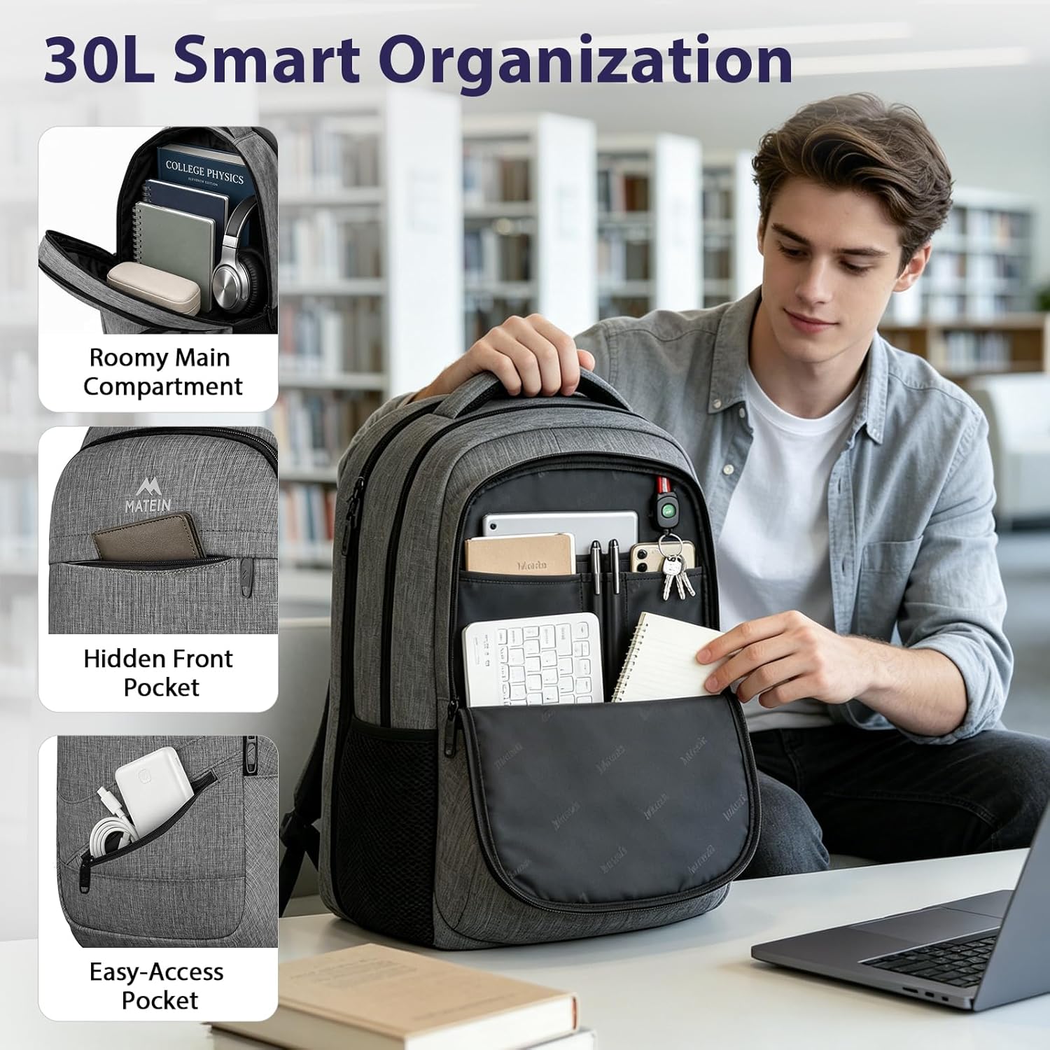 Travel Laptop Backpack, 17 Inch Work TSA Approved Carry on Backpack, Large Computer Business Bag for Men Women with