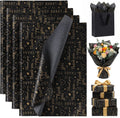 100 Sheets Black Gold Thank You Tissue Paper, 20 X 14 inches