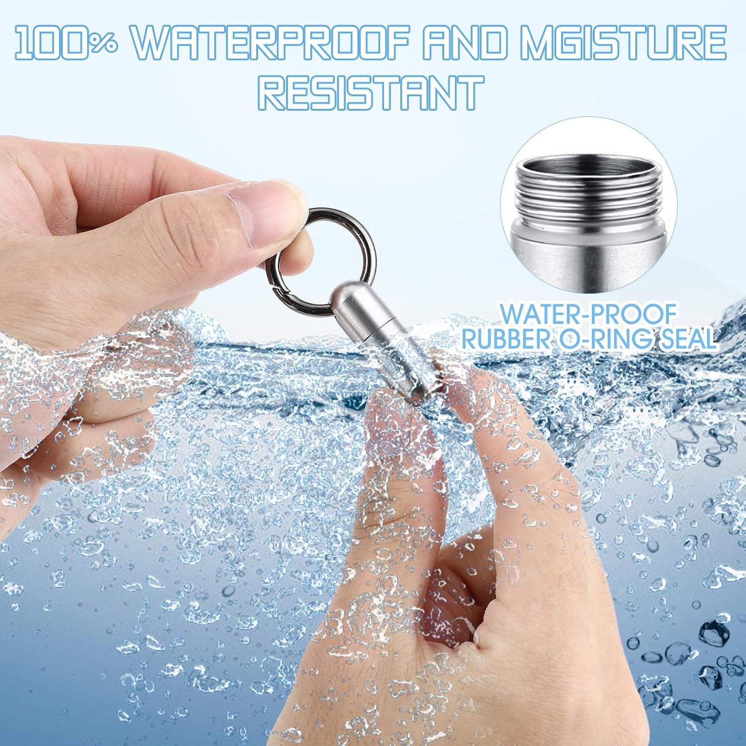 Small Pill Case Keychain Portable Waterproof Titanium Pocket Pill Organizer Tiny Pill Holder Bottle Carabiner Clip