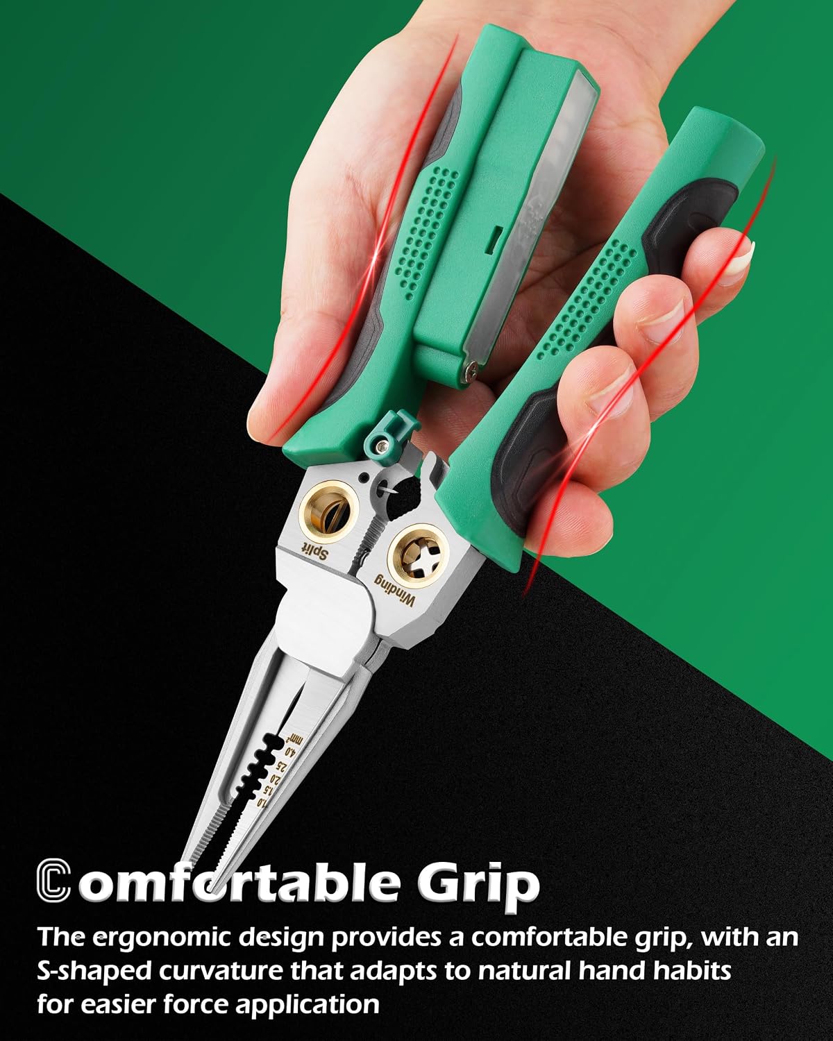 Safeguard Wire Stripper with Voltage Tester (12V-250V AC/DC), Wire Crimper Cutter for 10-18 AWG – Electrician Tool