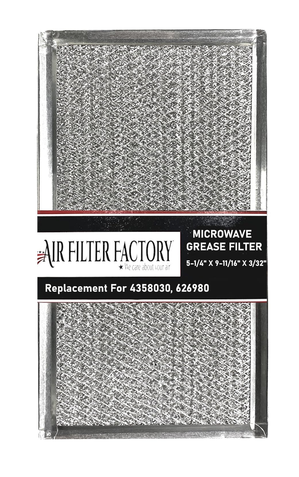 Air Filter Factory Microwave Grease Filter for Whirlpool 4358030, Pack of 1