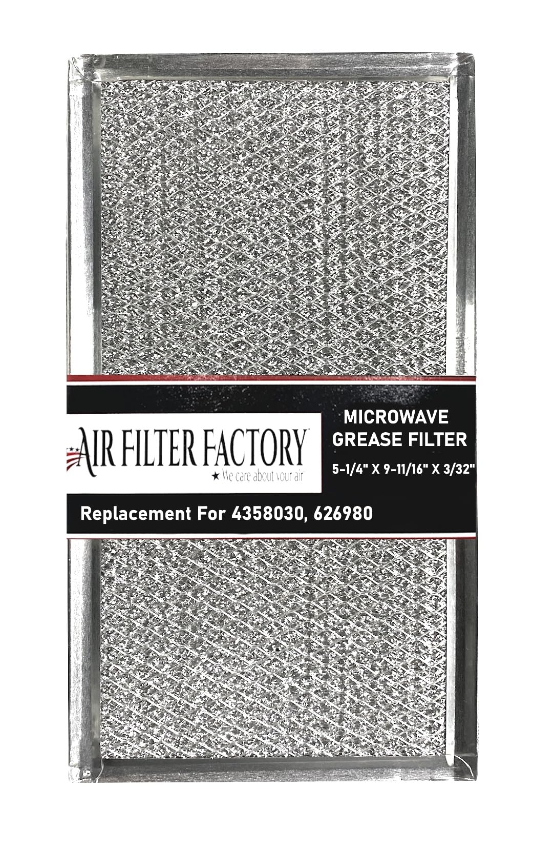 Air Filter Factory Microwave Grease Filter for Whirlpool 4358030, Pack of 1