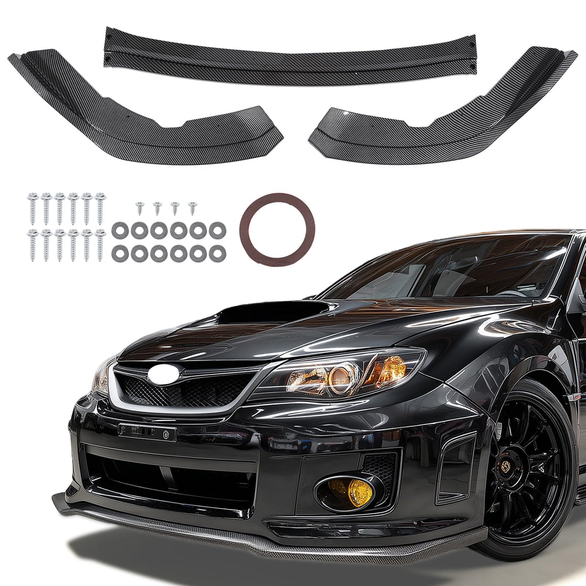Front Bumper Lip Splitter Kit for Subaru WRX STI 2011-2014