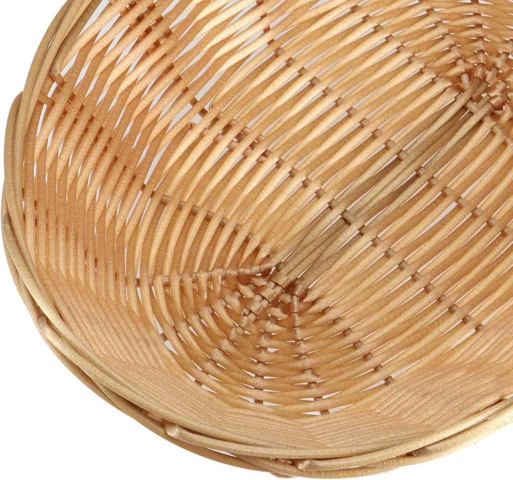 30 Pack Wicker Bread Basket, Handwoven Oval Plastic Basket, Woven Tabletop Fruit Vegetables Food Serving Basket for