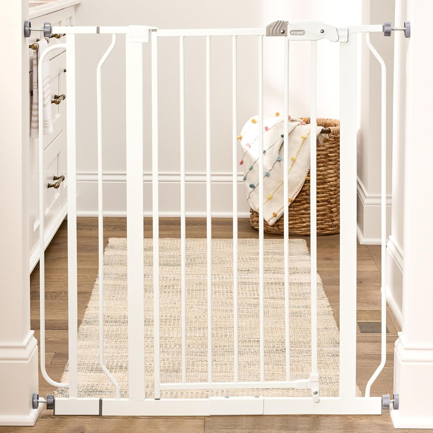 Safety 36" Extra Tall Baby Gate for Doorways & Bottom of Stairs, Pressure Mounted Walk Through Gate for Babies