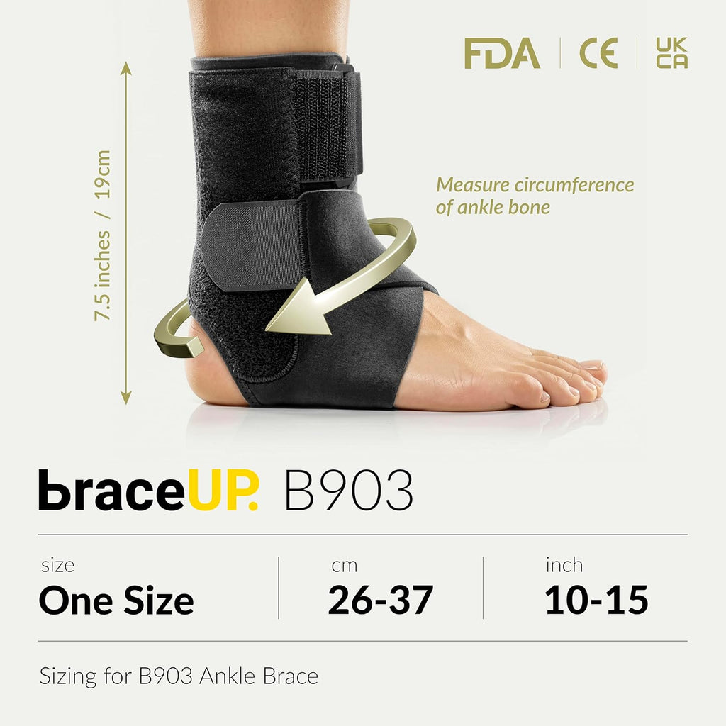 Ankle Brace - Relieve Pain, Enhance Stability for Foot Pain, Sprained Ankle, Achilles Tendonitis, Men and Women (Black)