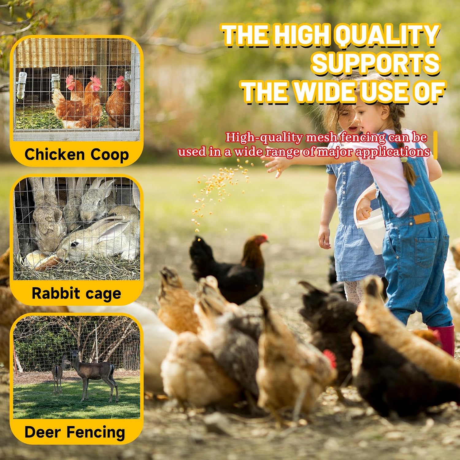 Welded Wire Fence 4Ft x 50Ft 15Ga Chicken Wire Fencing Garden