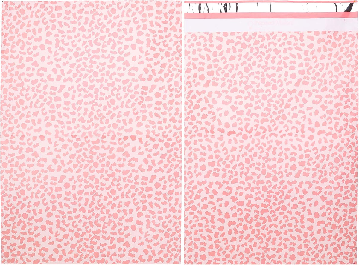 50 Large Poly Mailers 16x22- Rose Gold Cheetah - Shipping
