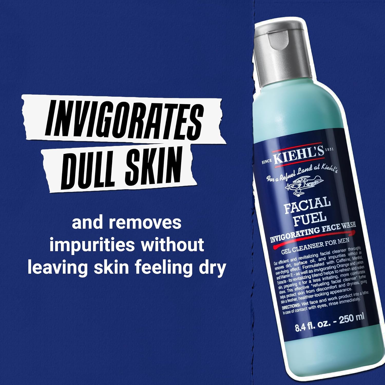 Facial Fuel Men's Invigorating Face Wash | Foaming Gel Formula Exfoliates & Cleans Skin - With Caffeine & Menthol