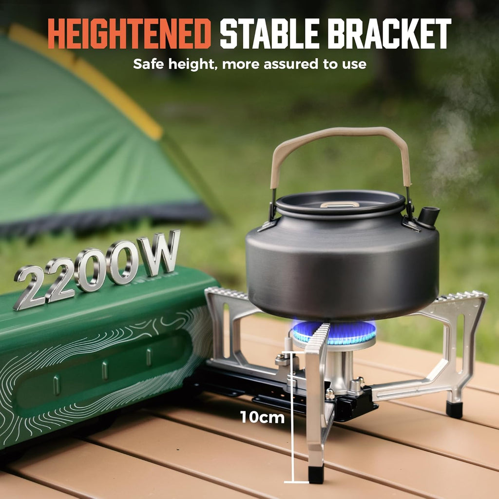 OUTDOORS Butane Camping Stove, Portable Folding Gas Burner with Carry Bag for Camping, Emergency Use and Outdoor Cooking