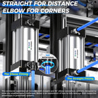 TAILONZ 1/2" x 1/2" NPT Push to Connect Straight & Elbow Fitting Kit 4Pcs