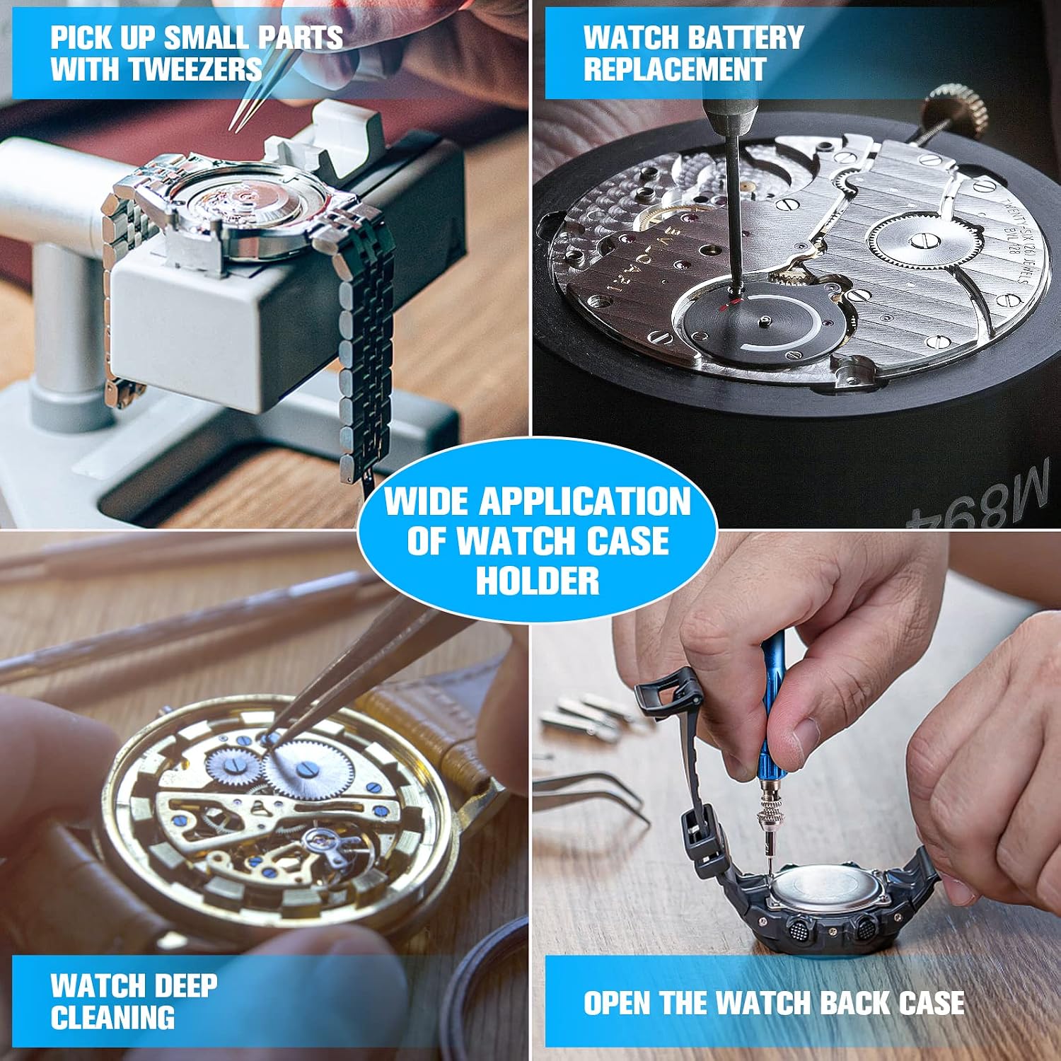 Watch Repair Kit, BYNIIUR Watch Battery Replacement Tool Kit, Watch Repair Tools & Kits, Watch Link Removal Tool Kit