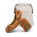 Women's Foldable Bowknot Ballet Flats,Brown,7.5W