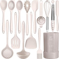Silicone Cooking Utensils Set - 446°F Heat Resistant Kitchen Utensils,Turner Tongs,Spatula,Spoon,Brush,Whisk,Kitchen