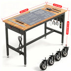 70 Inch Rolling Adjustable Workbench with Power Outlet