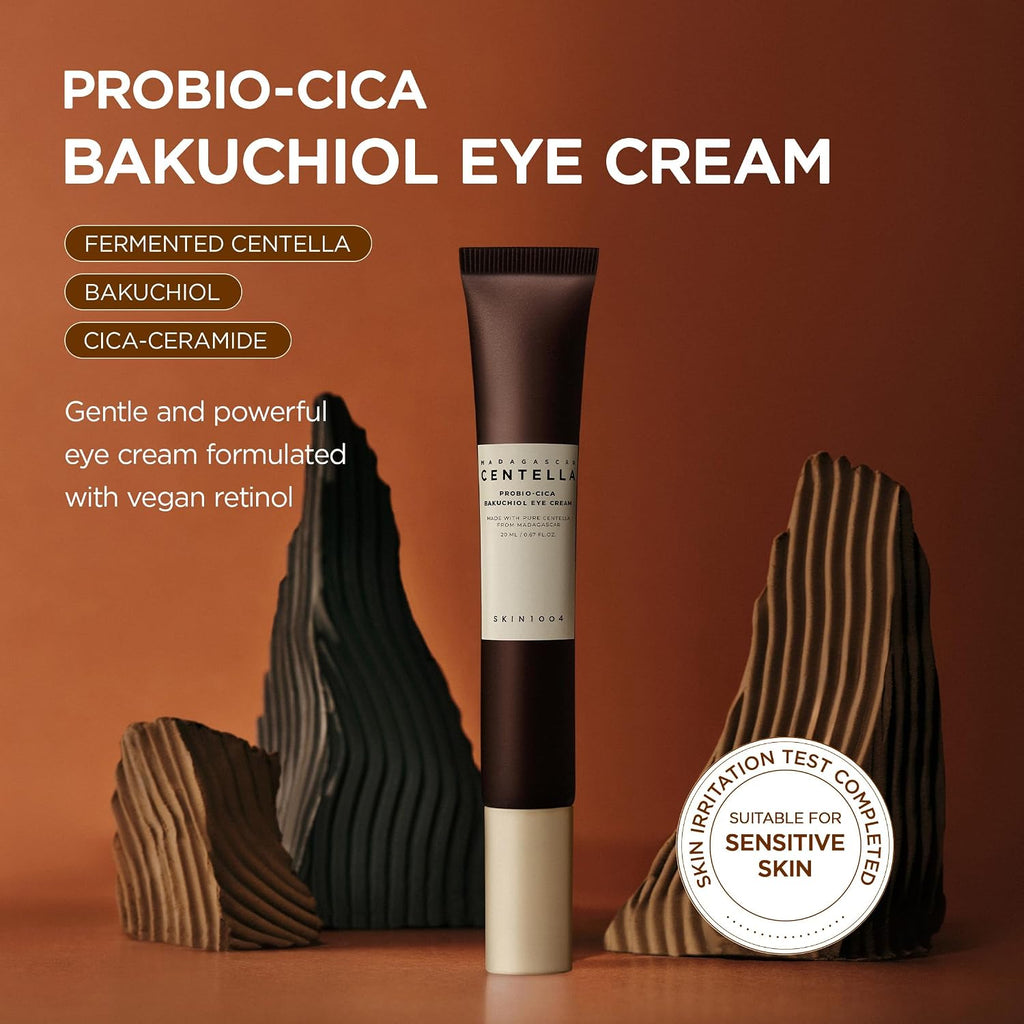 Centella Probio-Cica Bakuchiol Eye Cream, Korean Eye Cream for Fine Lines with Centella, Hydrating Eye Treatment for