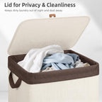 Metal Frame Laundry Hamper with Lid, Tall Laundry Baskets