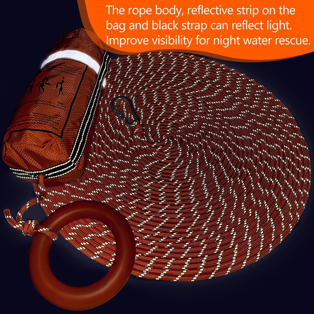 AnKun Water Rescue Throw Bag with 50/70/98FT Length of Rope in 3/10In Tensile Strength Rated to 2000lbs, Emergency