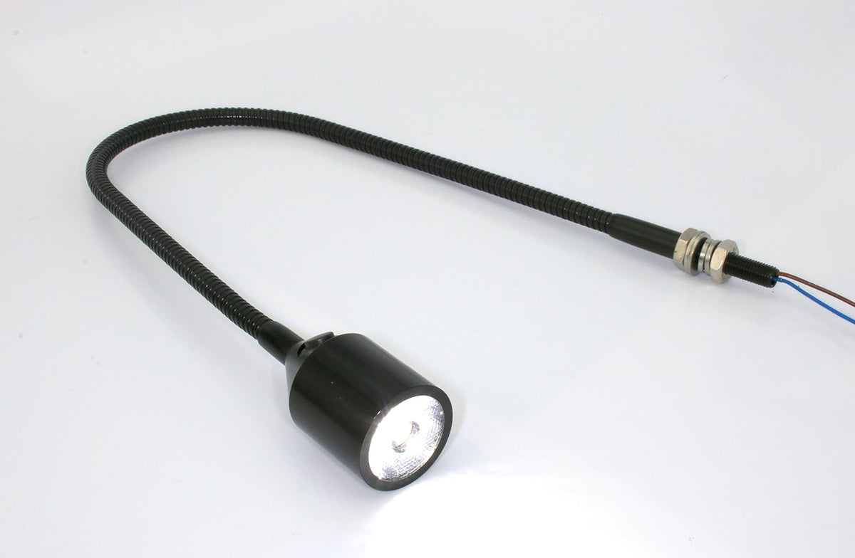 PilotLights Gooseneck Panel Light, Map Light, Post Light - White LED, 18" Length, 12VDC On/Off Switch