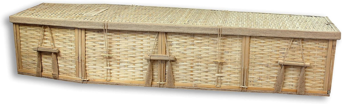 International Kent 6-Point Bamboo Coffin – Eco-Friendly Biodegradable Handcrafted Coffin for Green Burial or Cremation