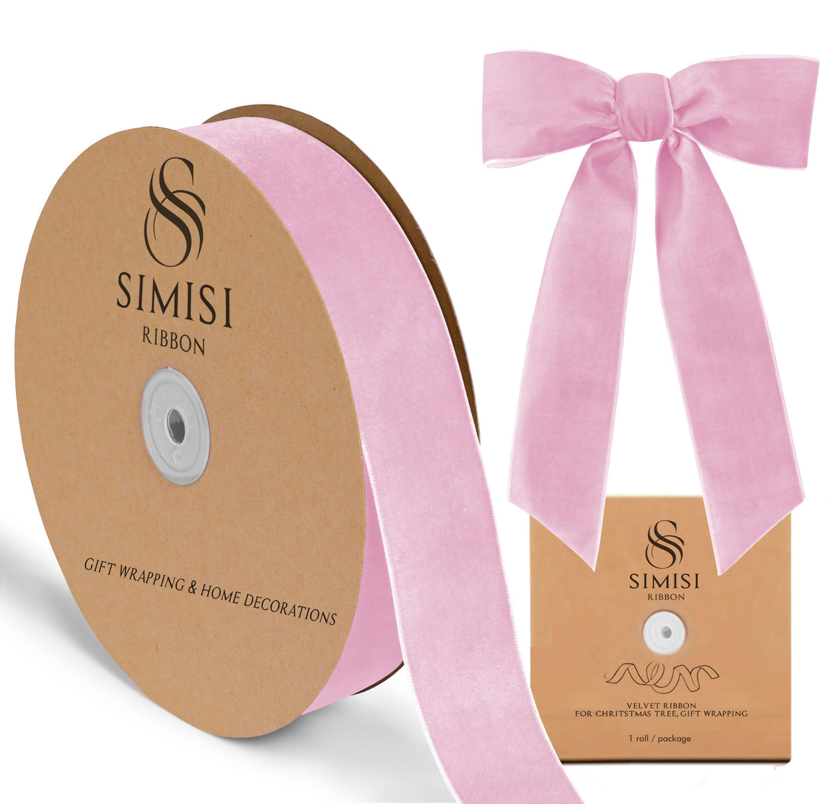 Velvet Ribbon for Gift Wrapping, Christmas Tree Decorations