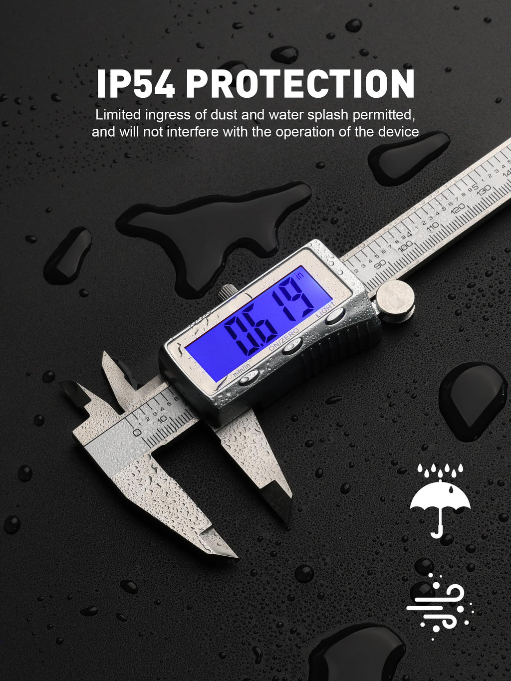 6'' Rechargeable Digital Caliper, All Metal & Long Lasting Design