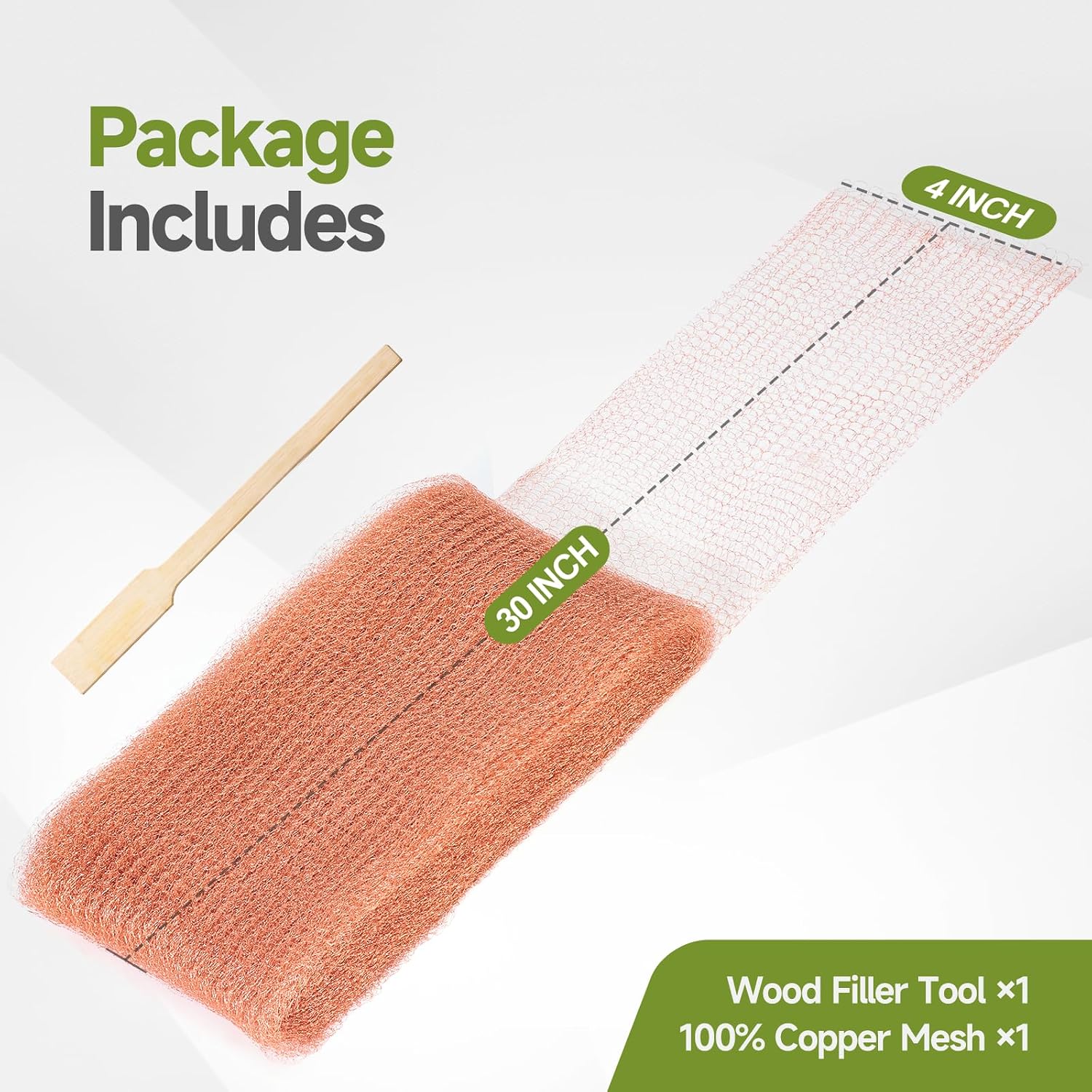 5th Gen Copper Mesh Rodent Control Set, 4in x 30ft Premium Pure Copper Wool | Rustproof Mesh Roll for Mice Slug Snail