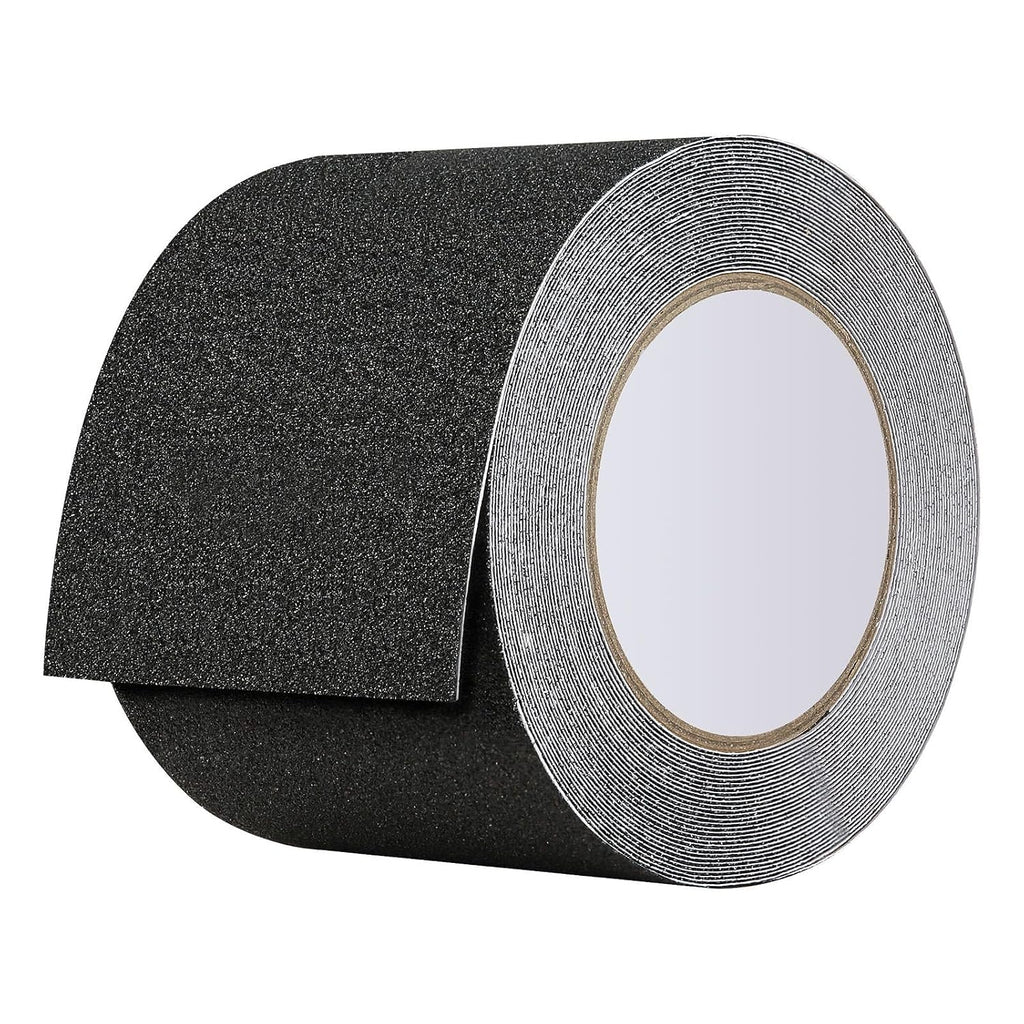 80-Grit PVC Anti-Slip Tape 35ft x 4in Black Aluminum Oxide Stair Treads