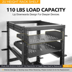 RIVECO 2U 14" Vented Rack Shelf for 19" Server Network Cabinet Black