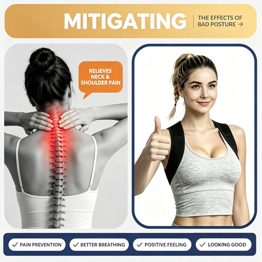 Posture Corrector for Women and Men, Adjustable Upper Back Brace